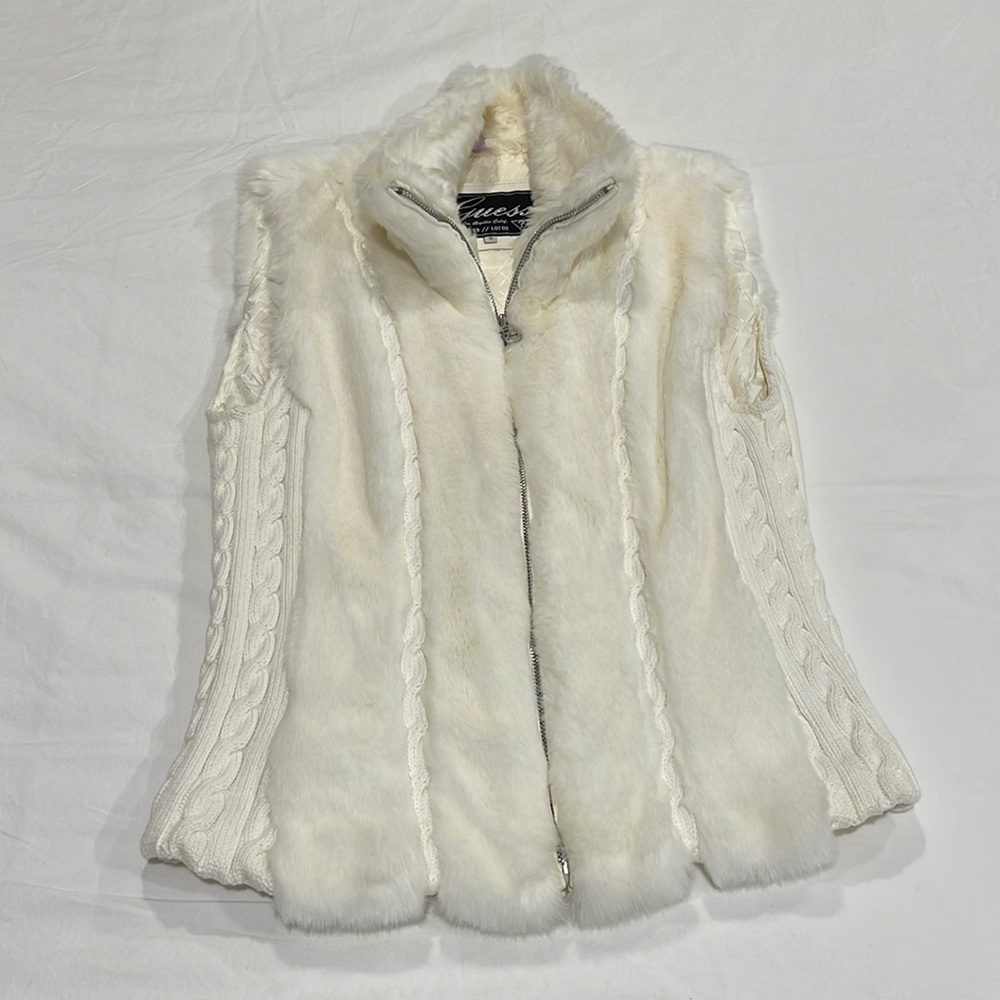 Guess fur and knit vest
